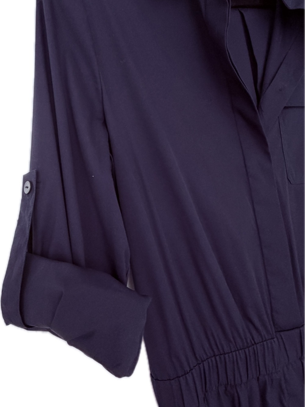 Theory | Peak Lapel Chino Wash Shirt Cotton Blend Jumpsuit | Size M | Navy - Picture 5 of 12